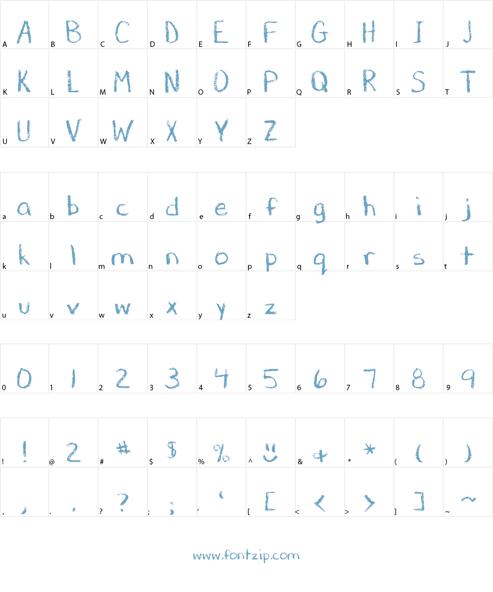 DJB CHALK IT UP Font Character